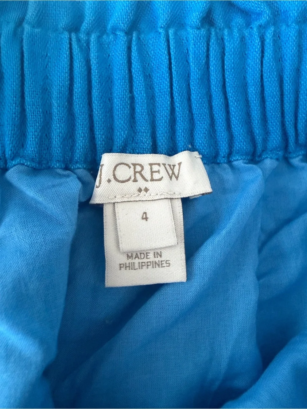 J. Crew Bright Blue Elastic-Waist Mini Skirt